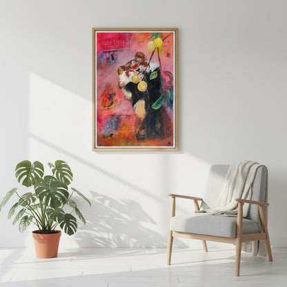 contemporary painting of a white and black paint horse with pink background by Antje Reitler Art