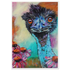 contemporary painting of an Emu with Echinacea flowers by Antje Reitler Art