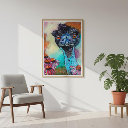 contemporary painting of a white and black paint horse with pink background by Antje Reitler Art