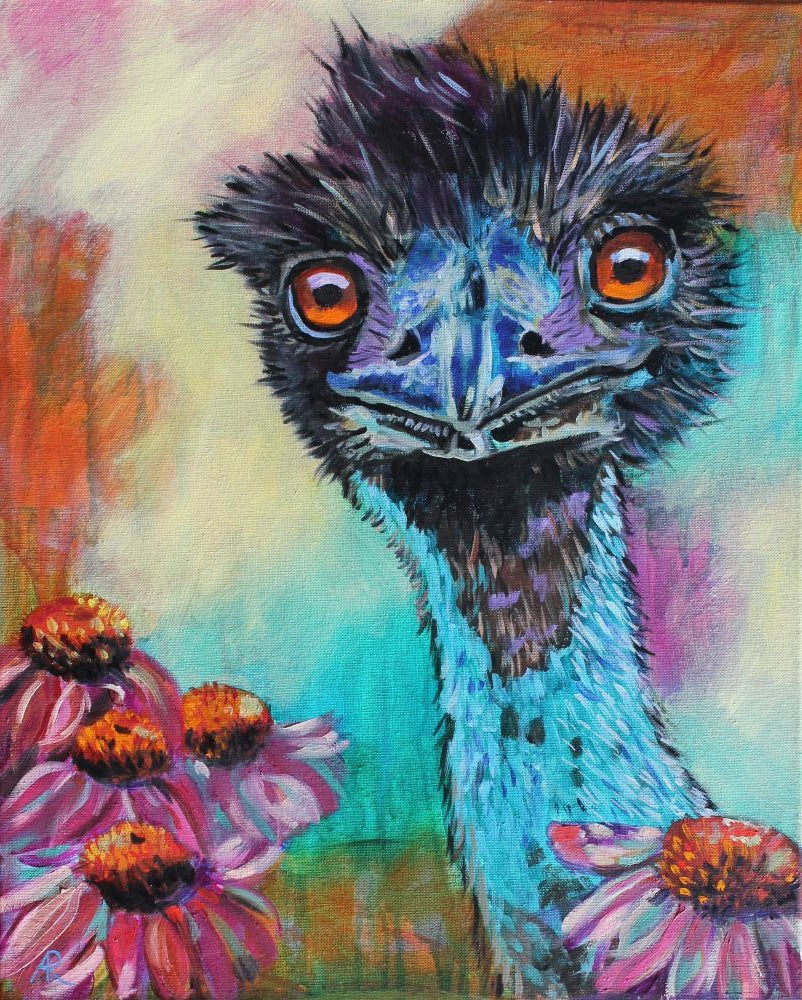 Emu And The Echinacea