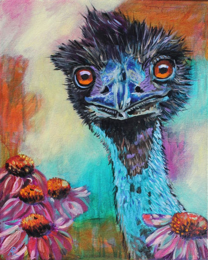 Emu And The Echinacea